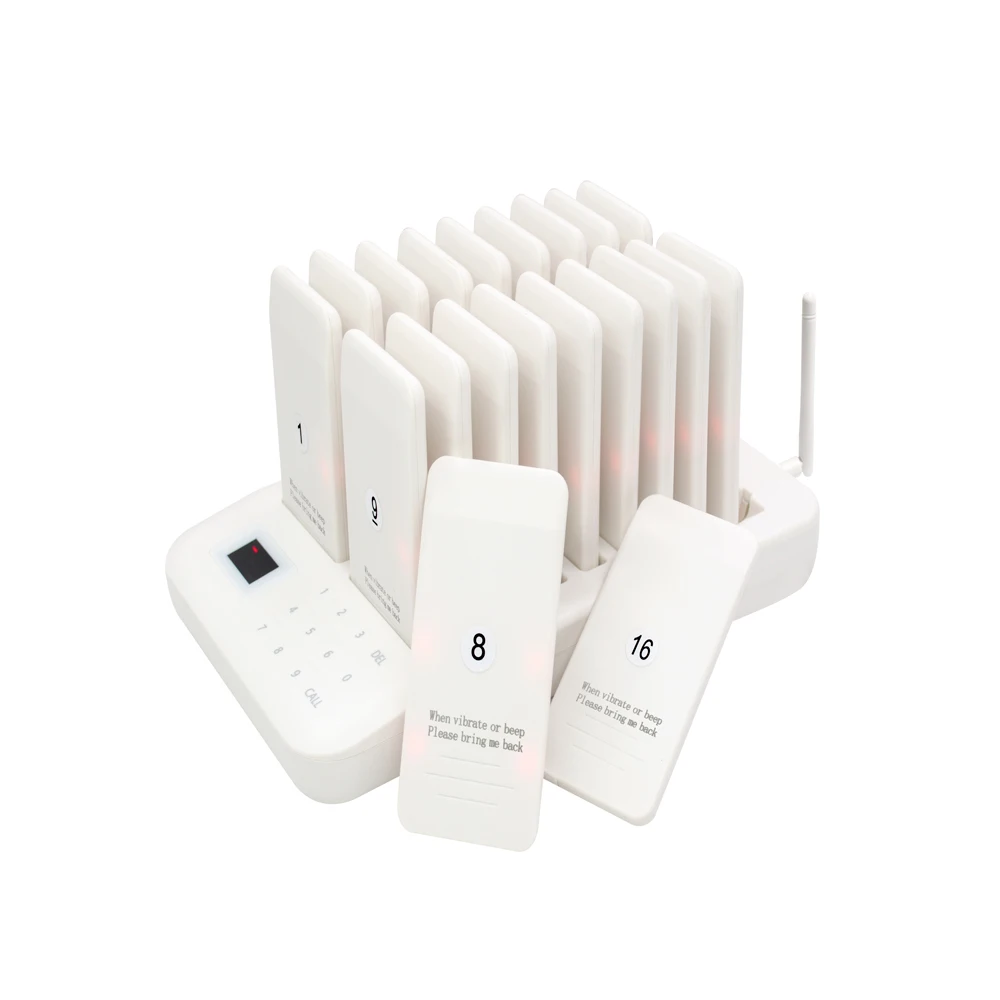 Wireless Guest Service Calling System 20pcs Vibrating Pagers Restaurant Queue Paging Call Bell for Bar Hotel Cafe Coffee Shop