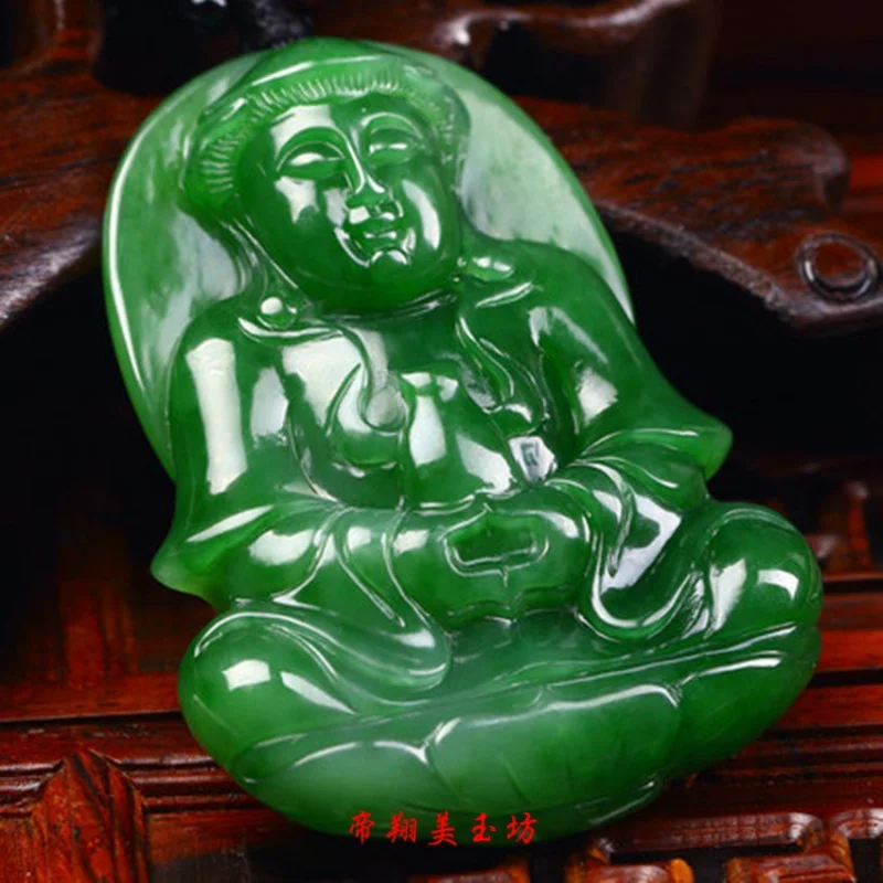 Avalokitesvara Hetian GuanYin Men's Bodhisattva Jade Pendant