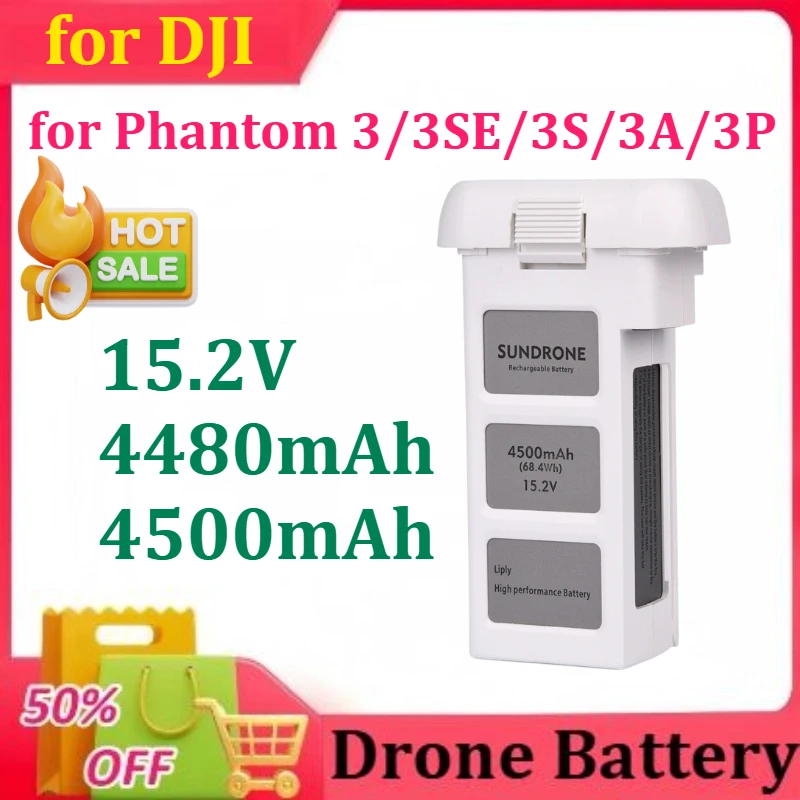 

15.2V 4480mAh/4500mAh for DJI Phantom 3/3SE/3S/3A/3P Smart Aircraft Large Capacity New OEM Drone Accessories