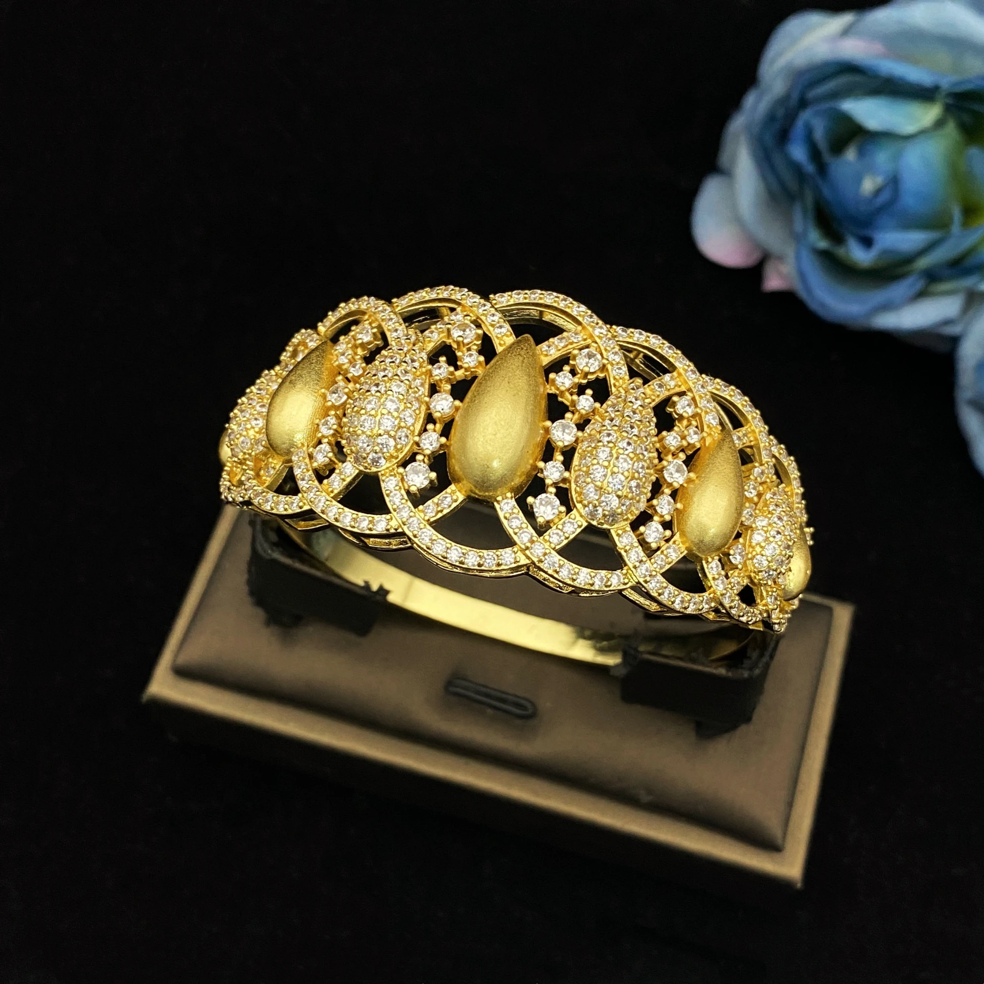 JRH Bridal 4 قطع مجموعة الزركون قلادة أقراط سوار خاتم مجوهرات الزفاف هدية للنساء العروس الفاخرة #3