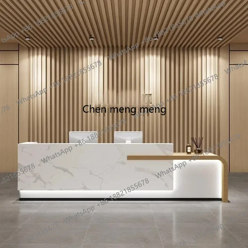 

New arrive modern luxury beauty salon furniture cashier counter podium stands cash beautician reception pulpit for church point