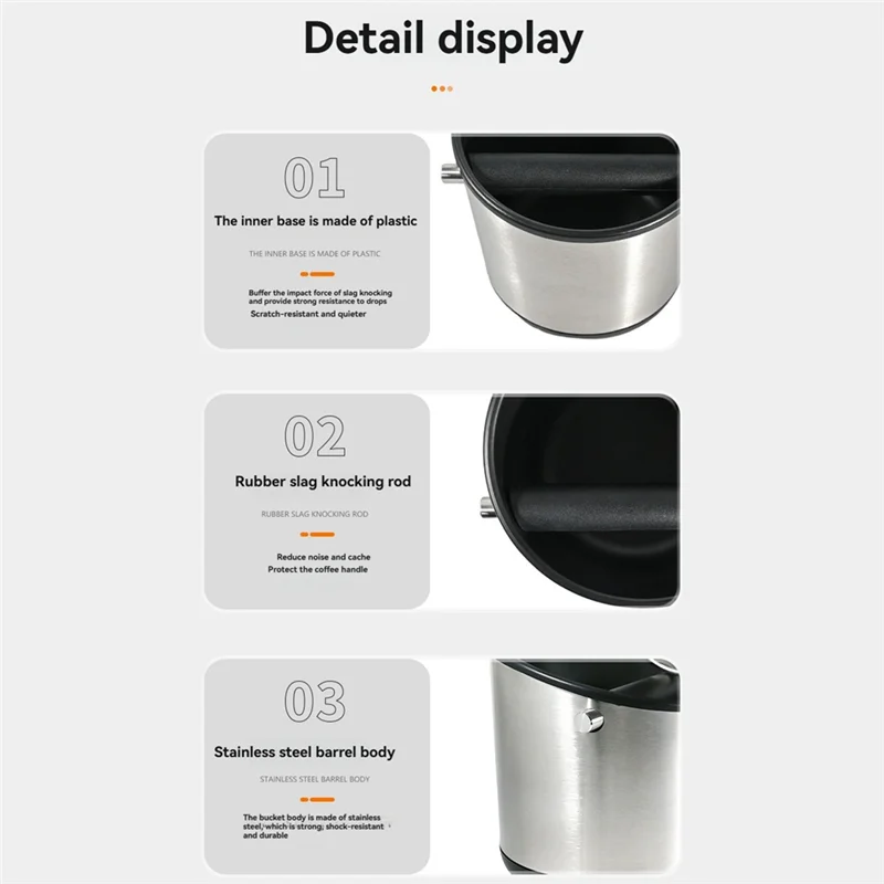 A74G-لصندوق طحن الإسبريسو قابل للفصل، صندوق أرضي للقهوة للمقهى، قضبان منزلية، مكتب لصندوق تفريغ الإسبريسو