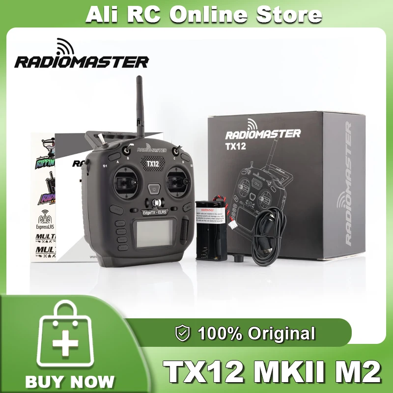 Original Radiomaster Tx12 Mkii M2 Fernbedienung Cc2500/Elrs 2,4g Edgetx Opentx Lbt/Fcc 16-Kanal Kompatibler Sender für FPV Quadcopter Drohne Geburtstags-, Weihnachts- und Festival-Geschenkset