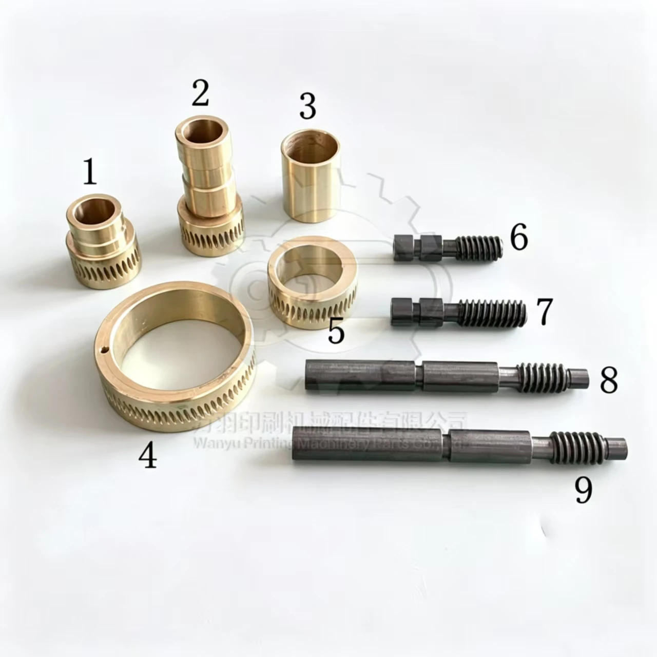 Roland 700 Water Roller Eccentric Copper Bushing Copper Worm Gear Adjustment Screw Worm Wheel Shaft For Offset Printing Machine