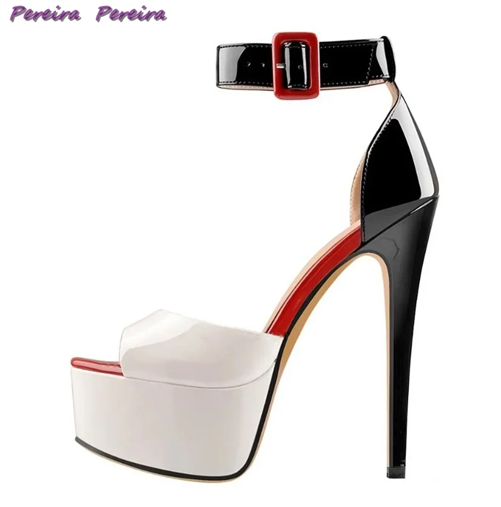 

Zapatos Mujer Women's Sandals Peep Toe Stiletto High Heel Mixed Colors 2024 Trend Ankle Buckle Strap Fashion Shoes Plus Size