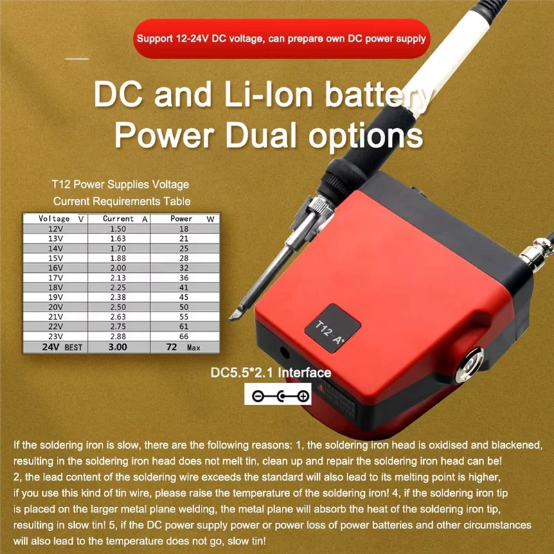 

A01F-T12-A Plus Cordless Soldering Station Solder Iron For 18/20V Max Li- Battery For DIY Kit