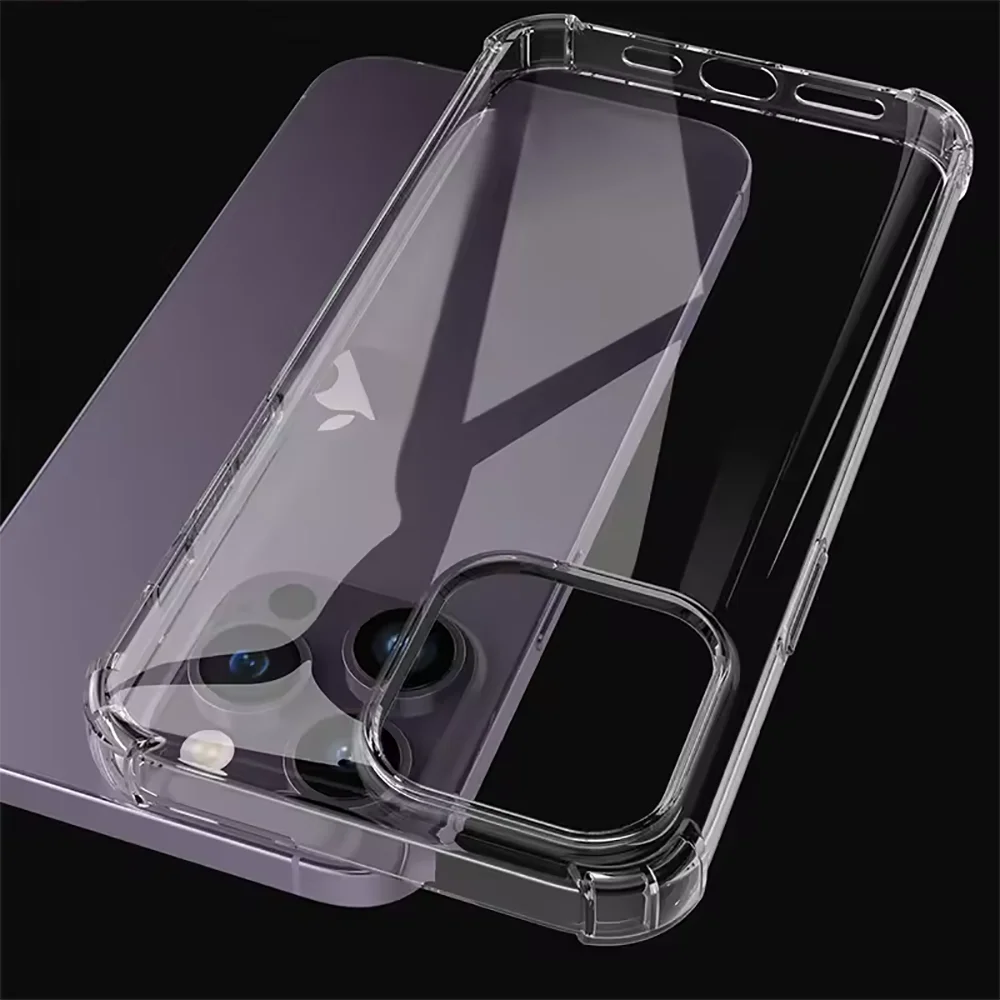 

Silicone Soft Shockproof Case For iPhone 17 Air 17 Pro 17 Pro Max Plus APPLE Transparent Clear Cover Ultra Thin Phone Shell ﻿