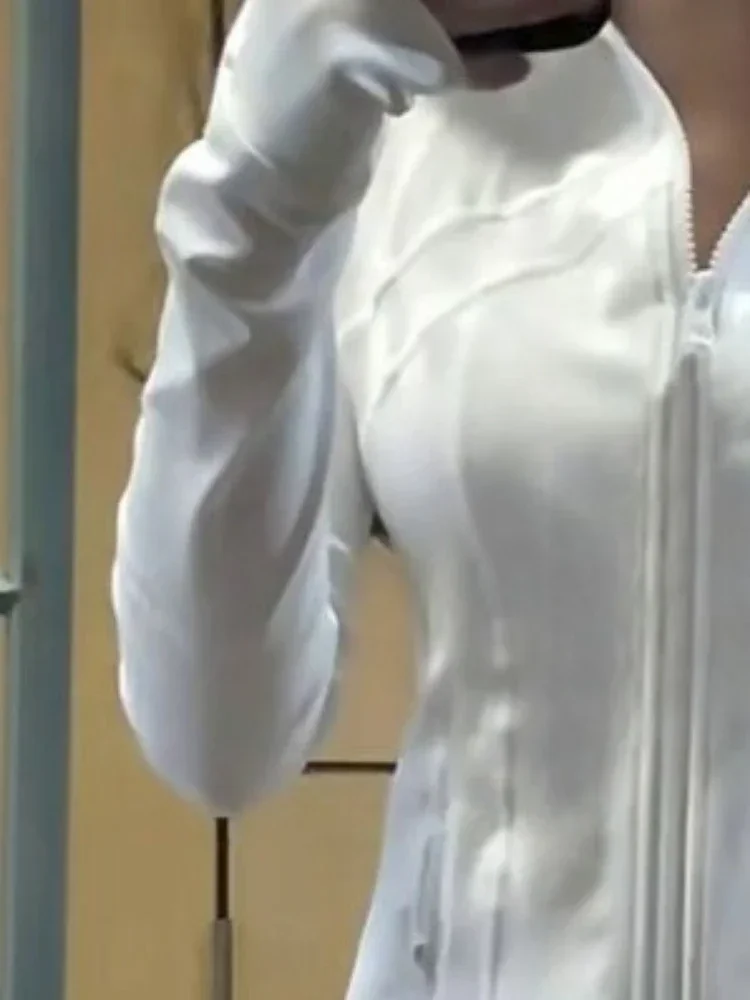 

2025 Y2K Fairy Grunge Coat Women, Stand Neck Sun Protection Jacket with Pockets, Bodycon Casual Zipper Outerwear