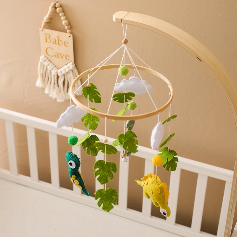 Baby Rattle Toy 0-12 Months Bed Bell Bracket Wooden Mobile Newborn Crochet Bed Bell Hanging Toys Holder Bracket Infant Crib Toy