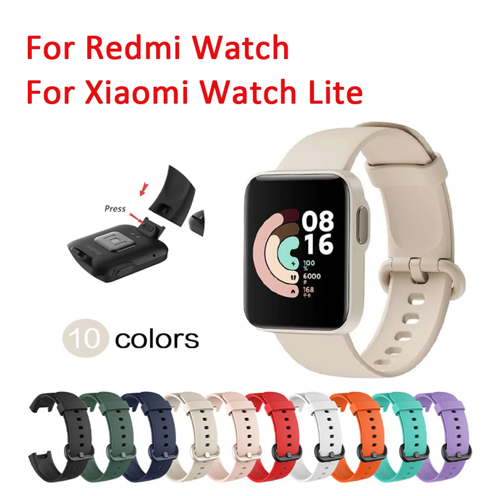 

Ремешок силиконовый для XiaoMi Mi Watch Lite, сменный Браслет для умных часов XiaoMi RedMi Watch, черный белый бежевый темно синий зеленый