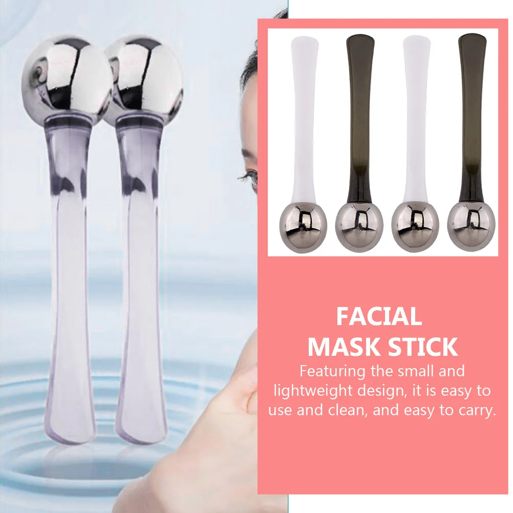 

4Pcs Eye Massage Sticks Zinc Alloy Eye Cream Spoon Dual Function Mini Facial Massager Puffiness Reducer Face
