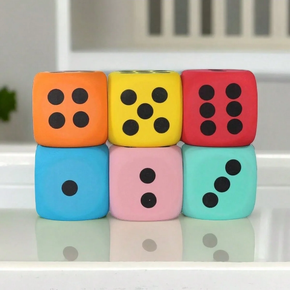 1pc/6pcs-Large soft foam dice set - ideal for interactive games with pets