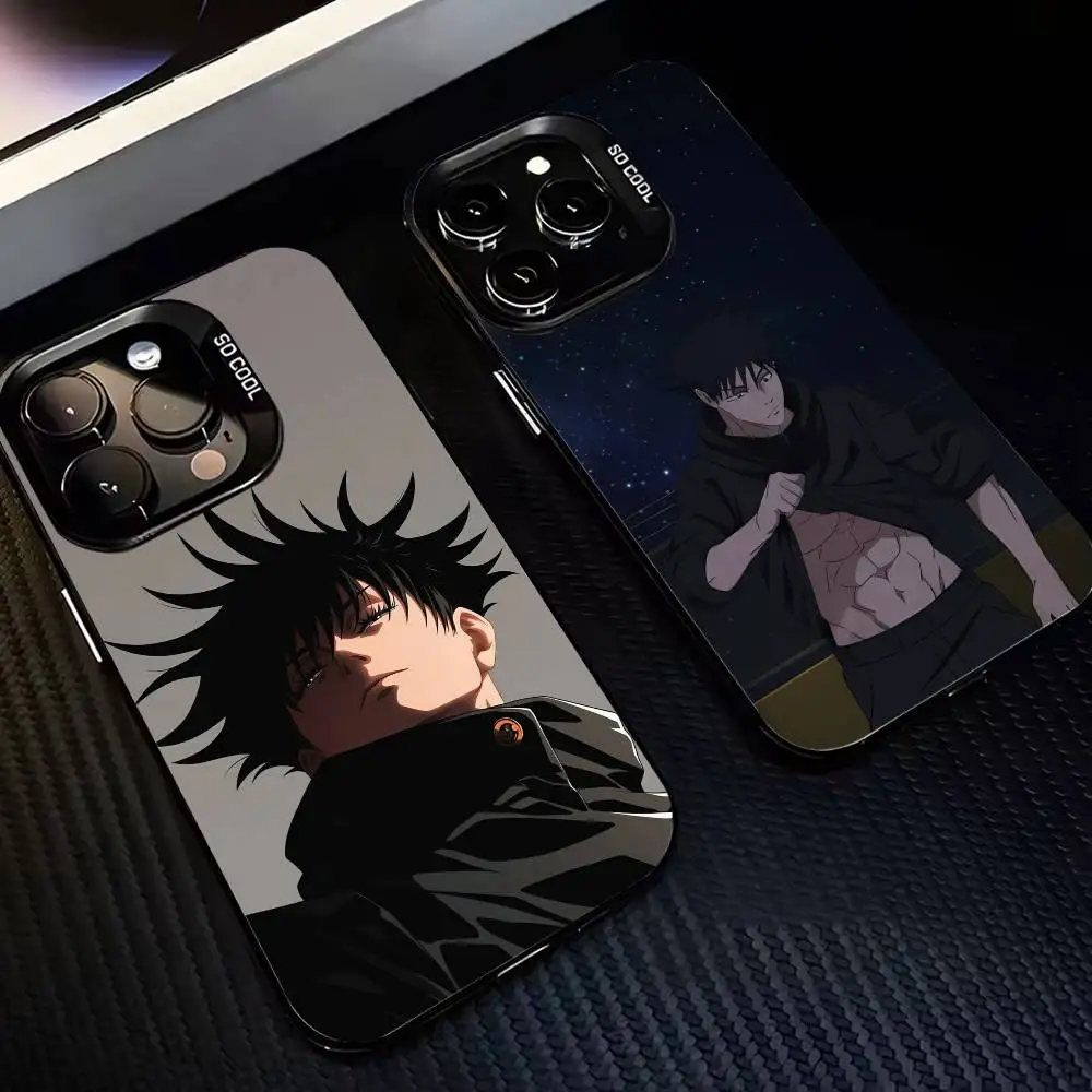 

F-Fushiguro M-Megumi Phone Case For iPhone17,16,15,14,13,12,11,Pro,MAX Gray Matte Silicone Black Cover