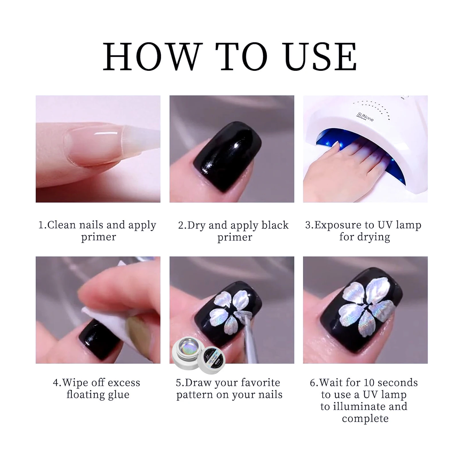 UVジェルネイルポリッシュ,5g,シルバーレーザー,メタリックエフェクト,花柄,ソークオフ,透明カラー