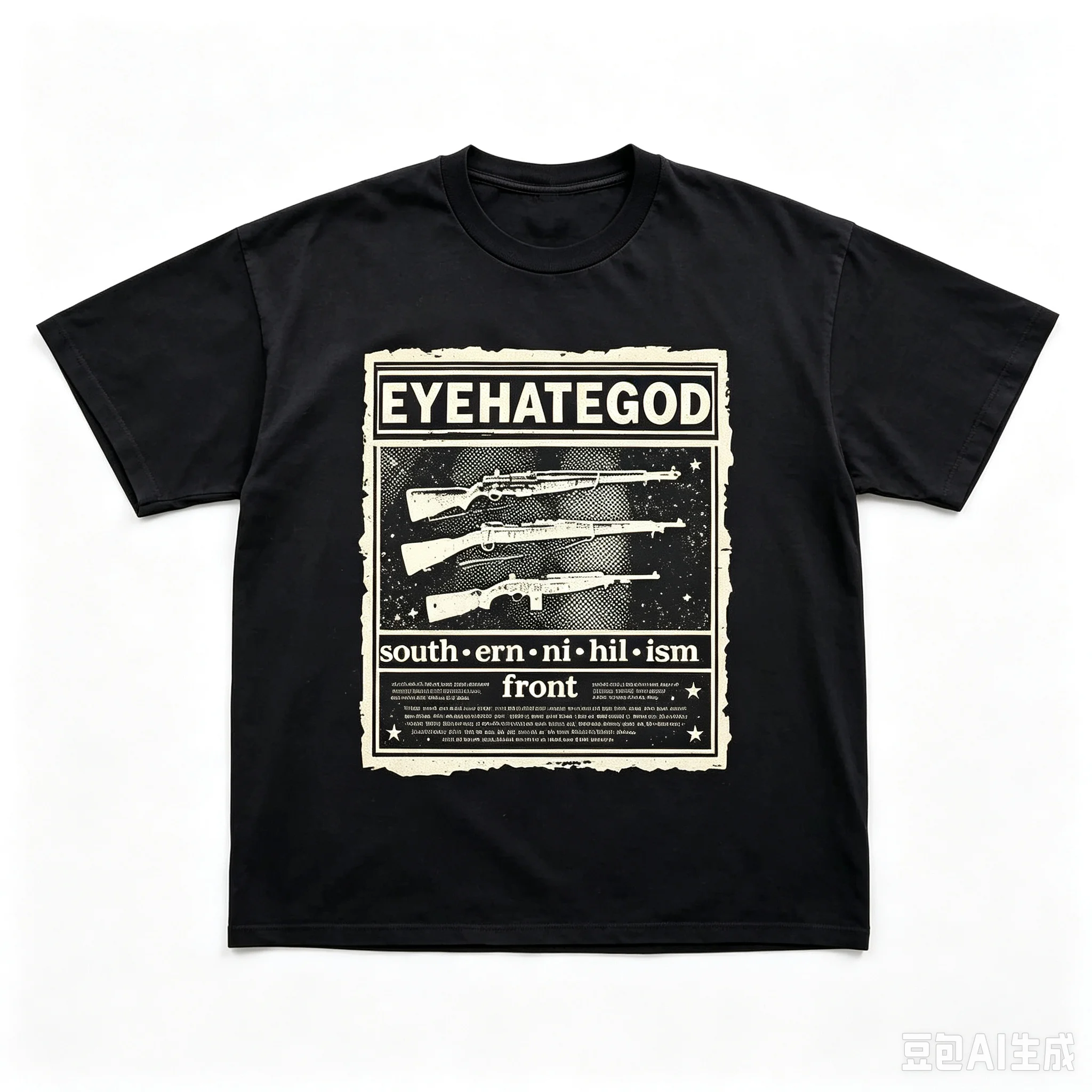 Men Vintage Band Poster Graphic T‑Shirt Retro Distressed Punk O‑Neck Short Sleeve Loose Streetwear Tee