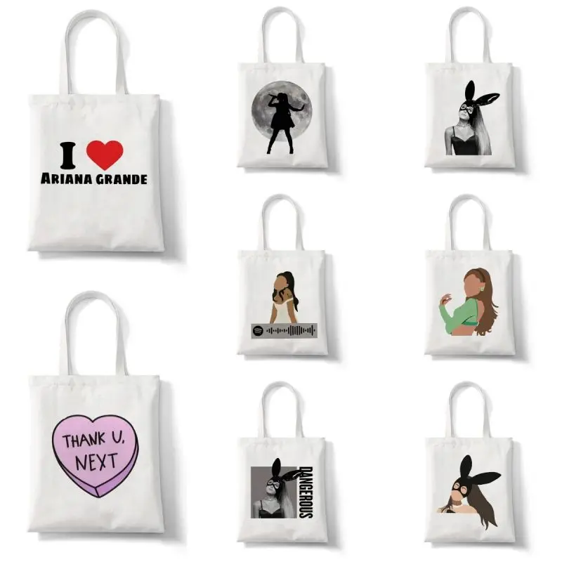 Ariana Grande Thank U, bolsos de viaje portátiles con estampado, bolso de hombro tipo shopper de gran capacidad para mujer, bolso de lona informal para mujer