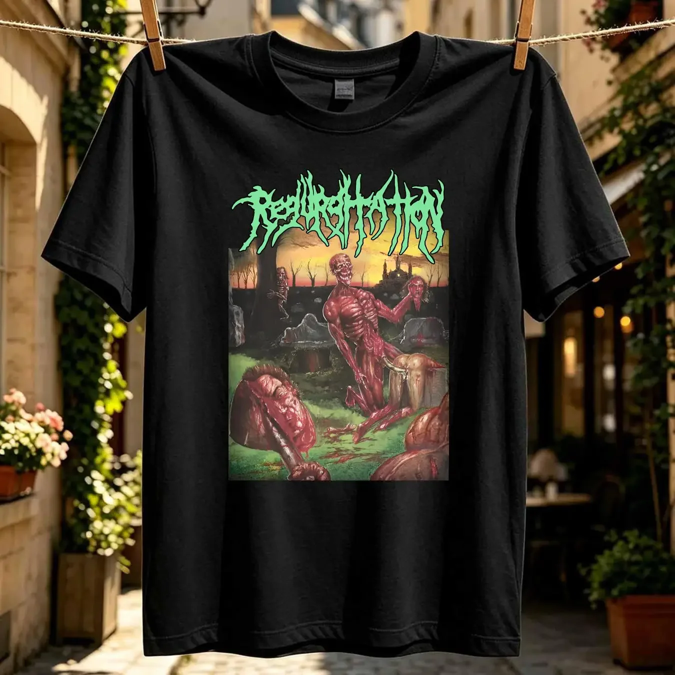 washed T Shirt REGURGITATION LTD ED XL cryptopsy mortician skinless devourment cannibal long or short sleeves vintage Washed