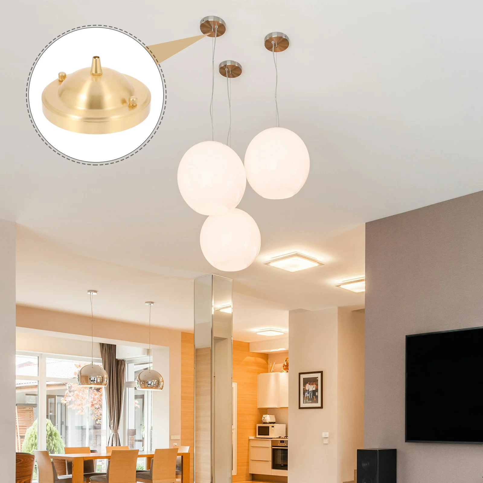 لوحة مظلة السقف النحاسية خمر نمط تركيب المصابيح تصاعد قوس لوحة الزخرفية لغرفة المعيشة غرفة نوم #3