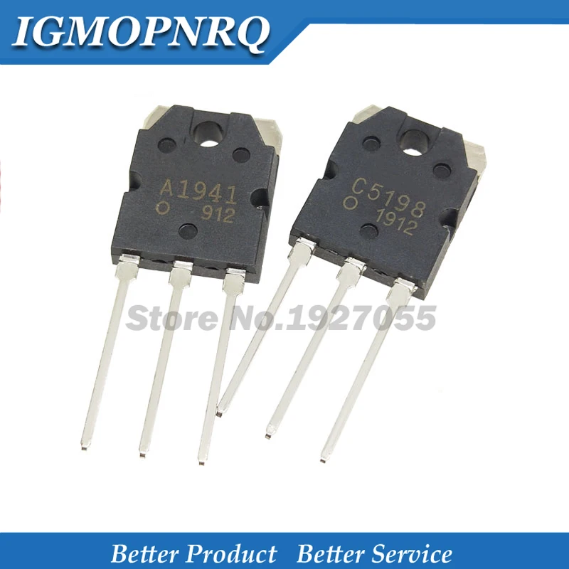 10PCS 5pairs 2SC5198 2SA1941 TO-247 (5PCS A1941 + 5PCS C5198) 140V10A  TO-3P Transistor  authentic