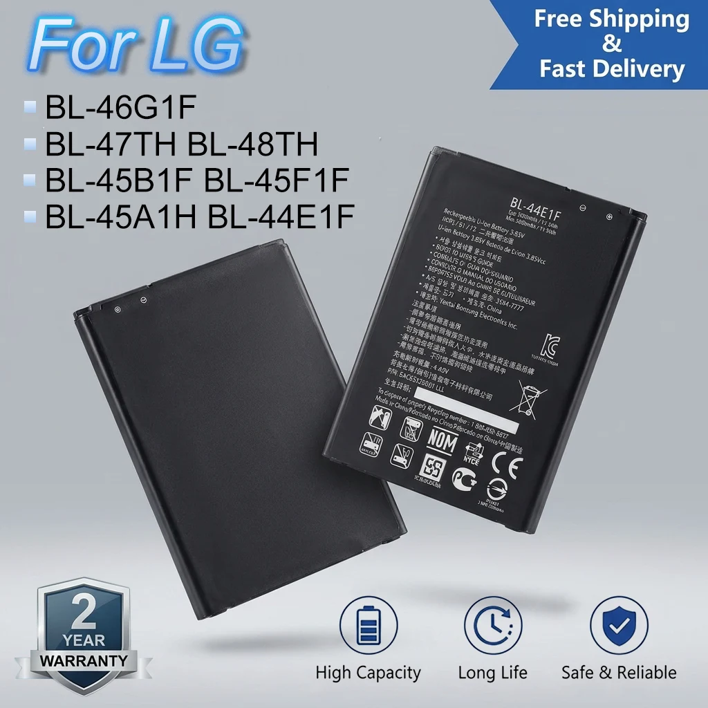 

Replacement Battery For LG V10 V20 G4 Mini Optimus G Pro 2 K10 K8 K4 K3 BL-44E1F BL-45A1H BL-45B1F BL-47TH BL-48TH Long Lasting