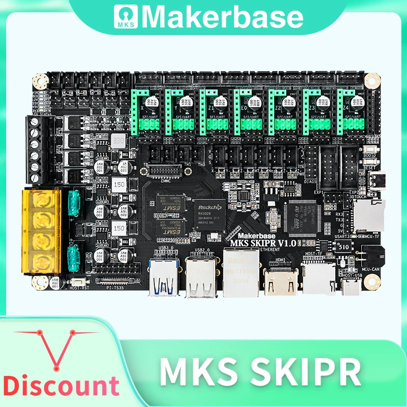 Płyta drukarki 3D Makerbase MKS SKIPR Czterordzeniowy 64-bitowy SOC uruchamia Klipper i ekran 3,5/5,0 cala dla płyty Voron VS Raspberry Pi