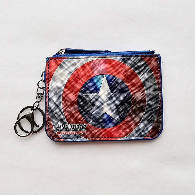 Anime Disney Wallet Super Hero Series Cartoon Captain Coin Purse Avenger Heros Iron Man ID Card Bags Short PU Bags Kids Gifts