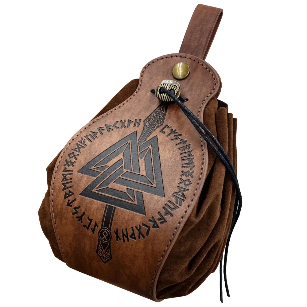 PU Leather Bag For DND Dice Game Tray 5 Celtic Designs Cute Drawstring Pouch For D&D Roleplaying RPG Gift Ideas Coin Purse