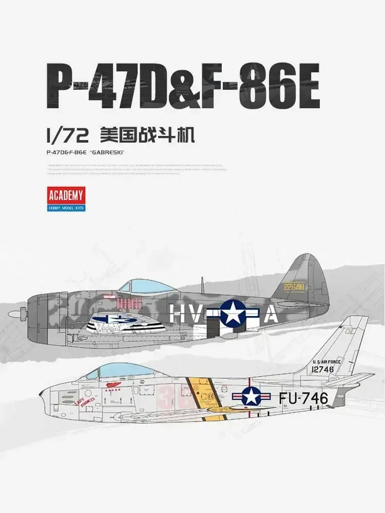 

Academy 1/72 assembly model 12530 American P-47D&F-86E Fighter -Aircraft Model Kit