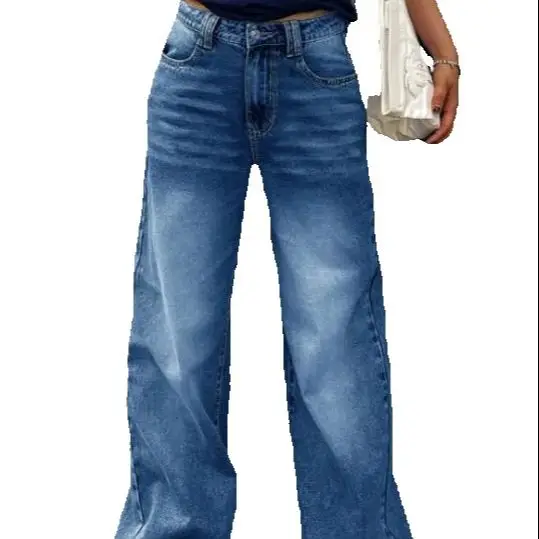 

Women's High Street Trendy Wide Leg Jeans Female Daily Clothing Loose and Slim Personalized & Versatile Denim Pants for Women