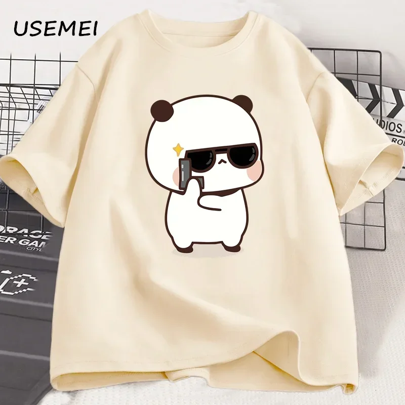 Bubu Dudu زوجين التي شيرت الدب الباندا هي تجسس الحب الأشياء زوجين تفعل التي شيرت لطيف مطابقة كوتون تي شيرت Womgn الرجال هدية عيد الحب #2