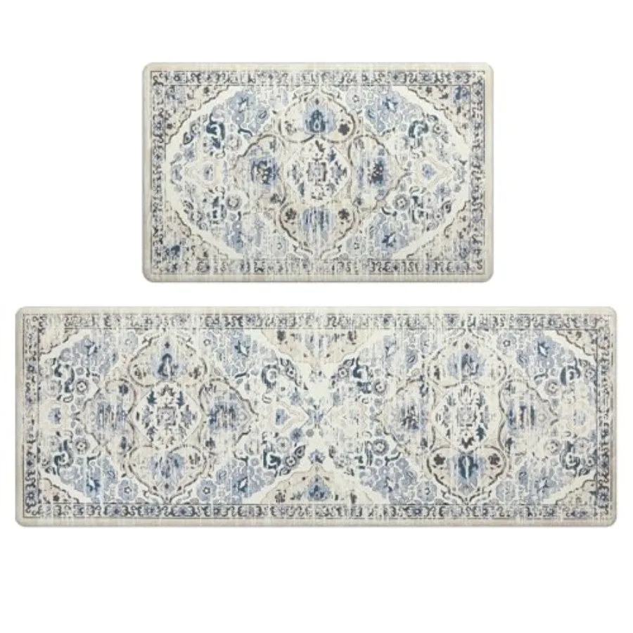 

Anti Fatigue Kitchen Rugs Sets of 2 Cushioned Kitchen Mats for Floor Waterproof Kitchen Mat Set Non Slip Comfort Standing Mat f