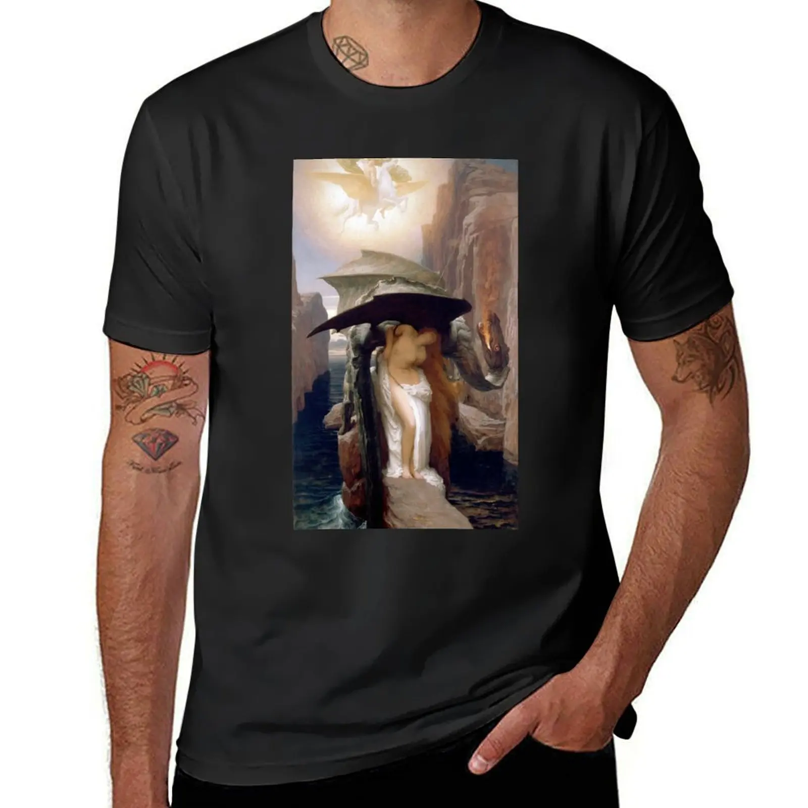 Perseus and Andromeda - Lord Frederic Leighton T-Shirt korean fashion blacks graphics summer top mens clothing