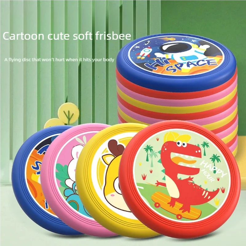 Popular Overseas Children's Soft Rubber Frisbee Toy with Cartoon Animal Shapes for Ages 3 and Above, Kids' Frisbee, Rubber Flying Disc, Outdoor Sports Toy, Toddler Beach Toy, Bendable Painless Flying Disc, Backyard Law