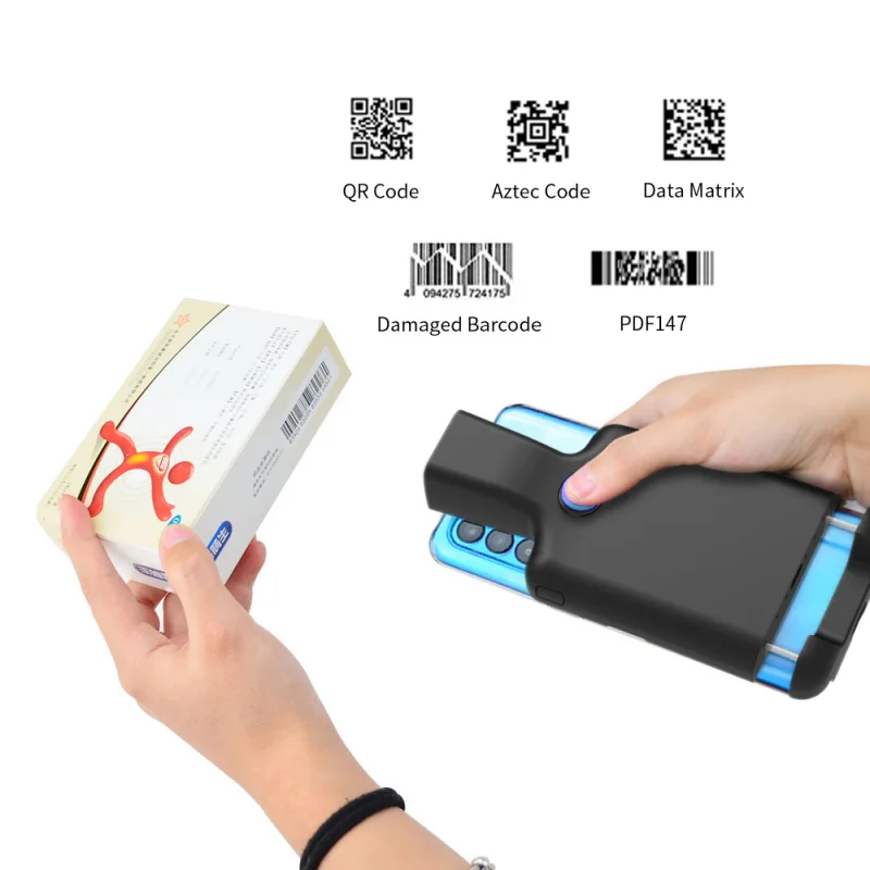 Handheld Backup Wireless QR Mobile Code Barcode Scanner Reader for IOS and Android Phones