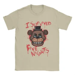 harajuku Five Nights T-Shirts for Men At Freddys Novelty Pure Cotton Tee Shirt Round Collar Short Sleeve Plus Size Clothes