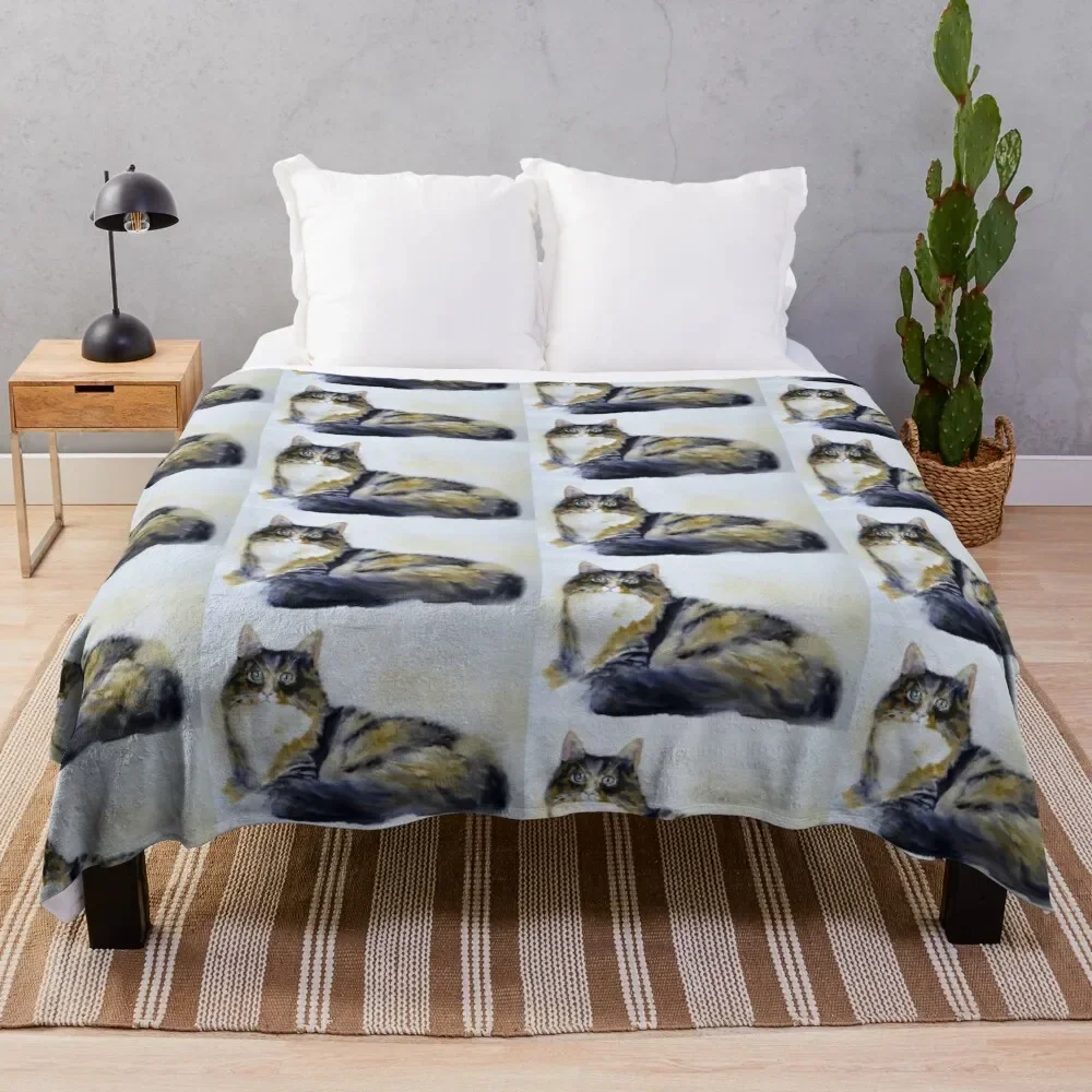 

Norwegian Forest Cat Throw Blanket For Sofa Thin Giant Sofa Flannel Fabric Blankets