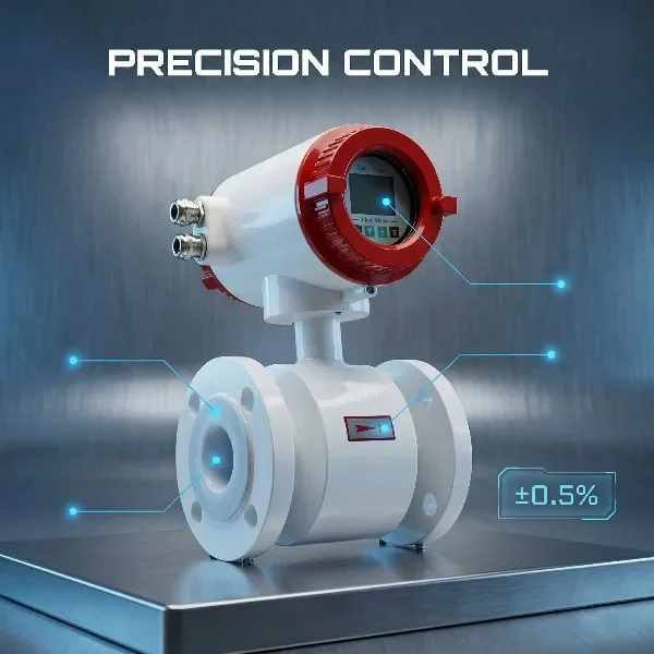 DN50 DN150 OEM Flange Connection 8 Inch Diameter Water Electromagnetic Flowmeter with 0.2% Accuracy for Wastewater Treatment