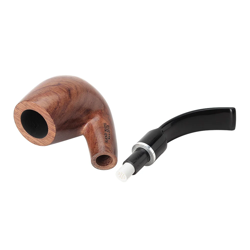 Old Fox Rosewood Tobacco Bent Pipe Set Accessories 9MM Activated Carbon Paper Filter Sandalwood Smoking Pipe With 10 Tools Kits