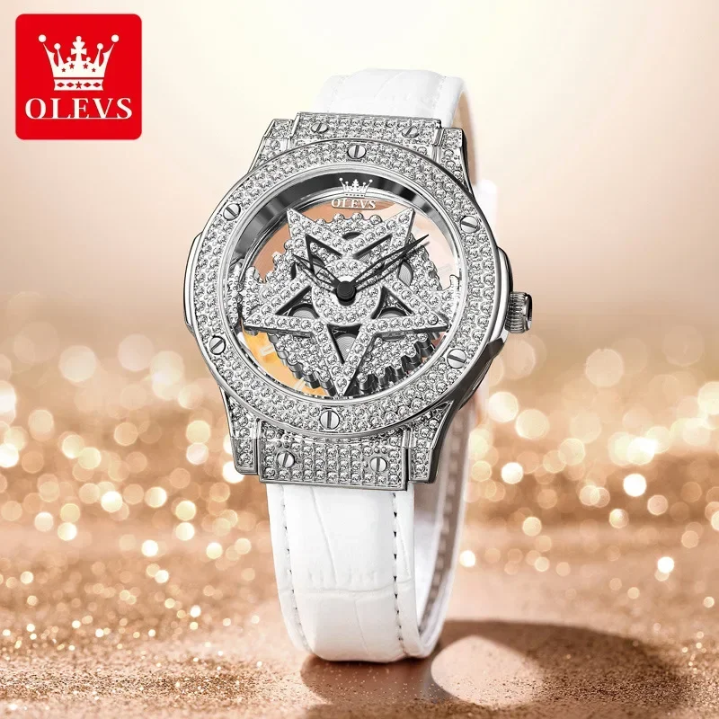 

OLEVS 9938 brand watch hollow diamond snowflake design quartz watch lady