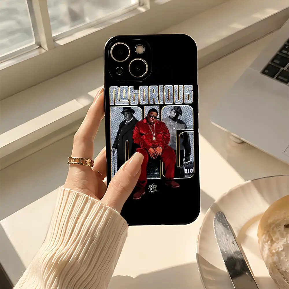 music T-The Notorious BIG Phone Case Black Sleek Matte TPU Protective Shockproof Cover for iPhone 13/14/15/16/17 Pro Max