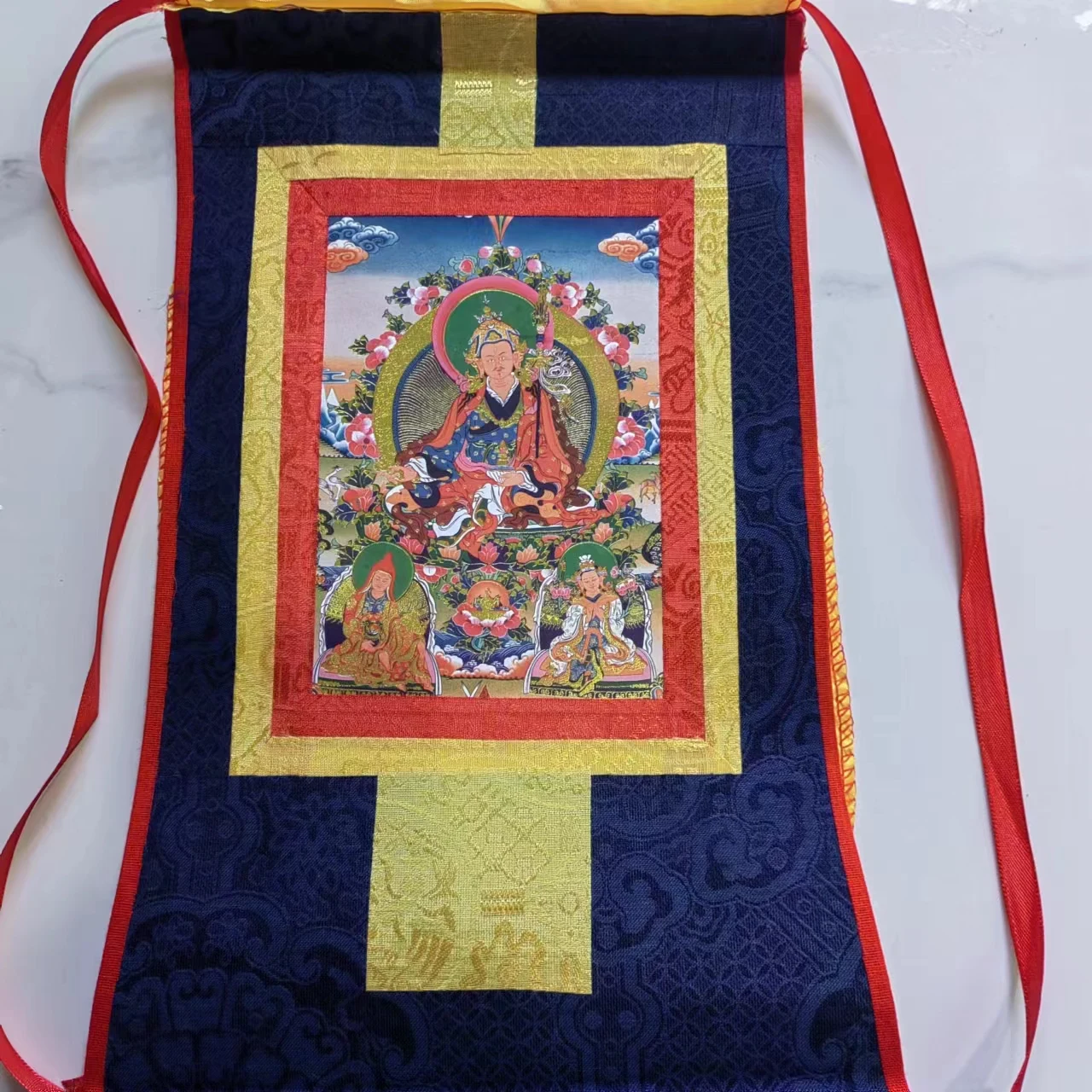 Copy of “Hand Painted Buddha Thangka Shakyamuni Thangka-Gautama Tibetan Wall Hanging Tangka Mala Silk Framed Brocade Simhamukha