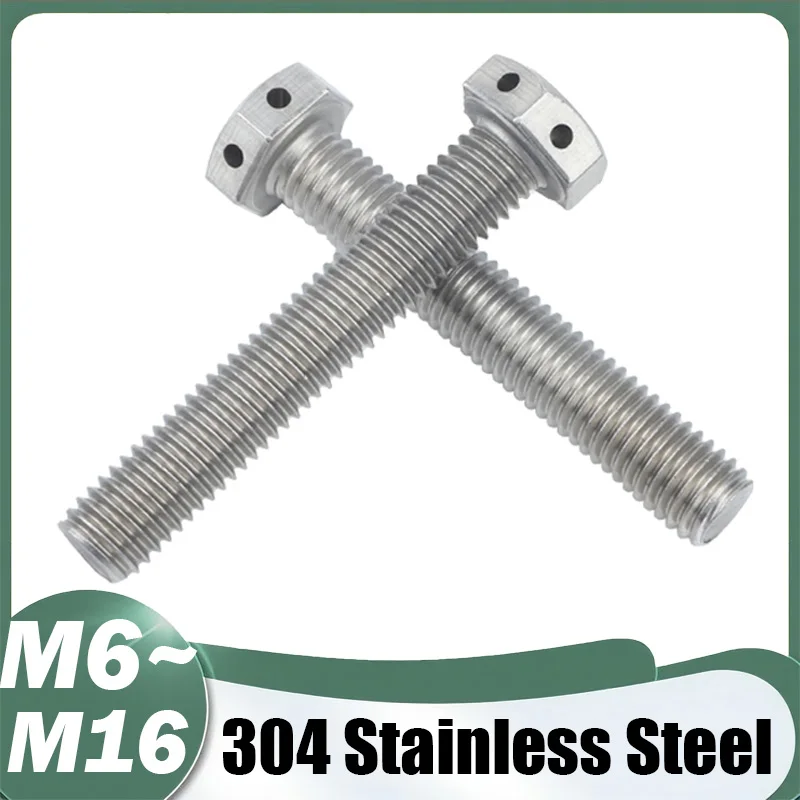 304 Stainless Steel GB32.1Head Perforated External Hexagon Screw / Screw with Safety Hole M6 M8 M10 M12 M16