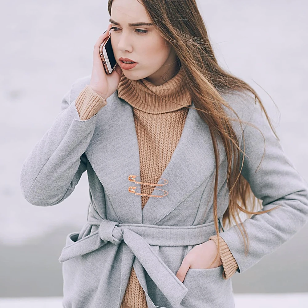 12 épingles de sûreté en strass, grandes broches fantaisie pour femmes, épingles décoratives pour pulls, châles, vêtements et chapeaux