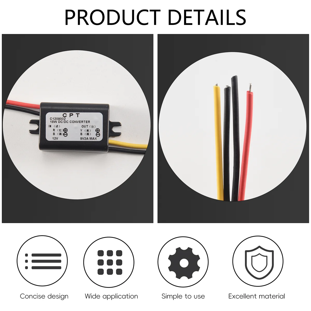 AU69_12V to 9V DC-DC Buck Converter Module Power Voltage Regulator