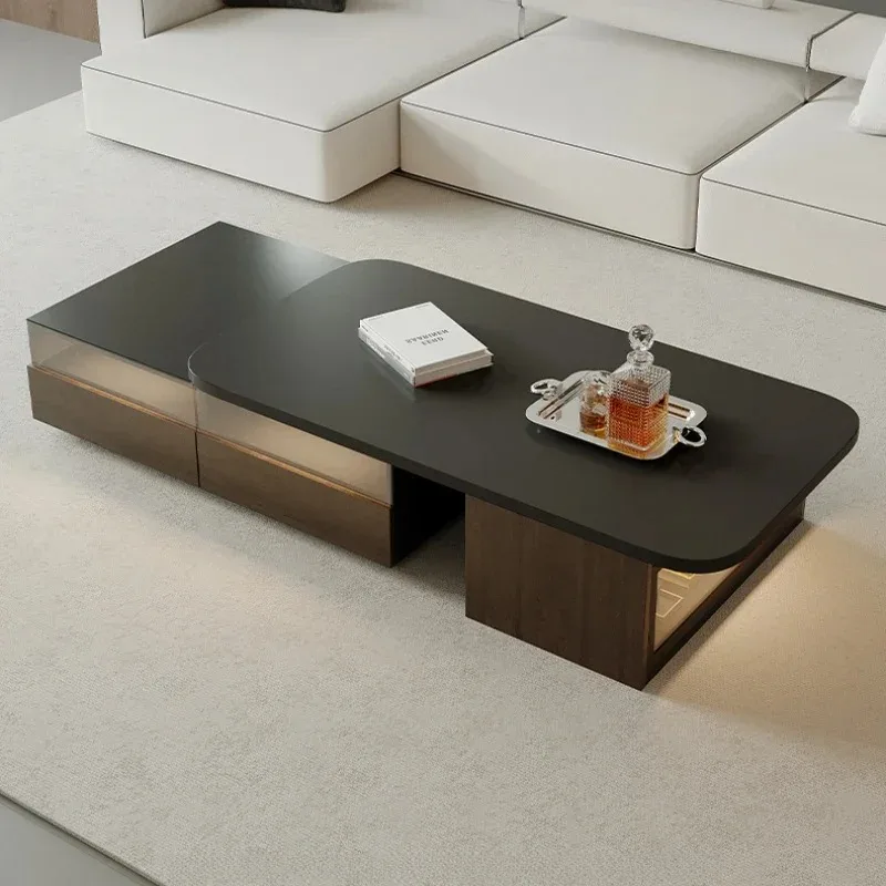 

Extendable Hardcover Modern Coffee Table for Living Room Furniture Luxury Italian Small Tavolino Floor Wood Da Salotto Side Sofa