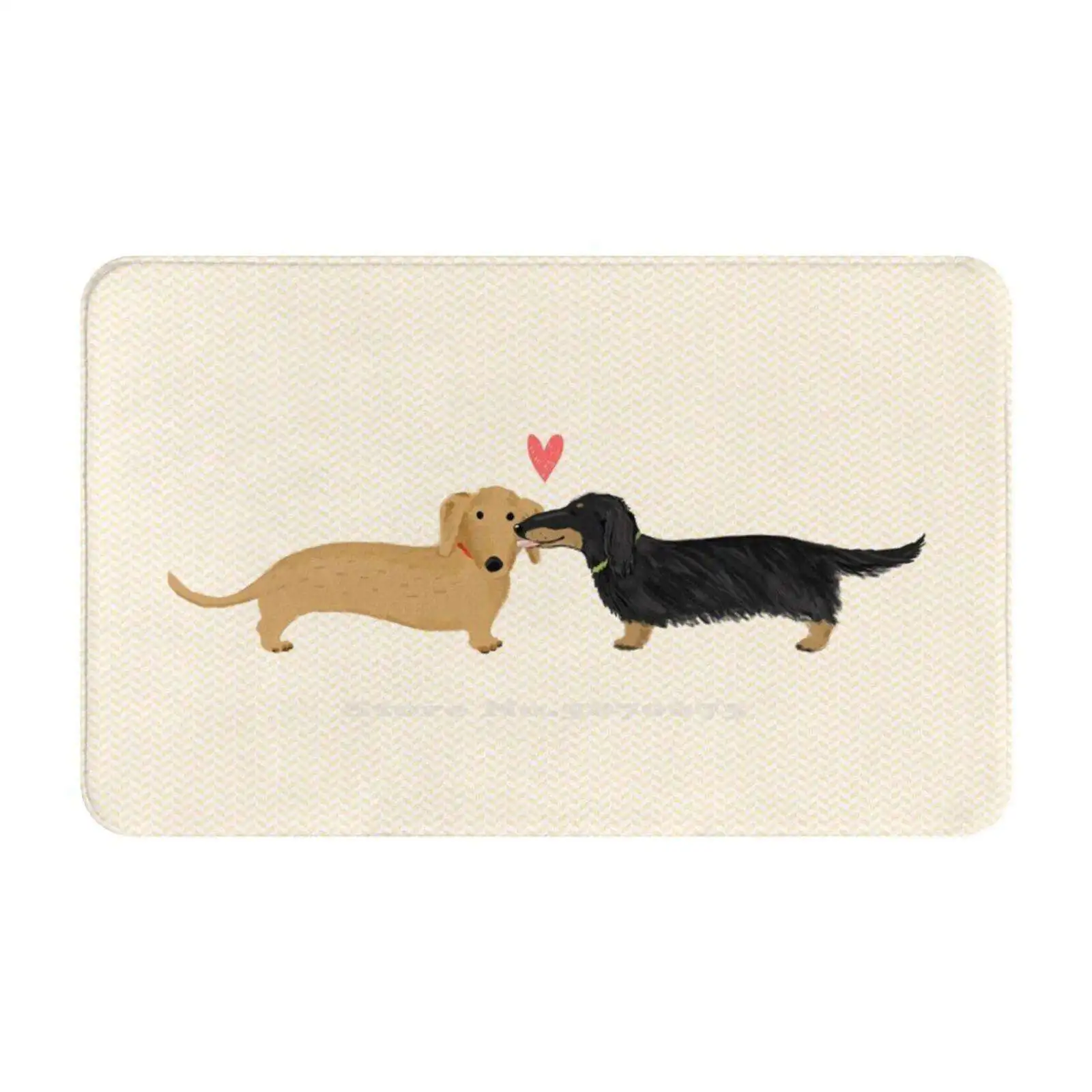 Dachshunds Love Soft Cushion Car Home Carpet Door Mat Pets Animals Kiss I Love You Cute Dachsund Dachsie Wiener Dog Weiner