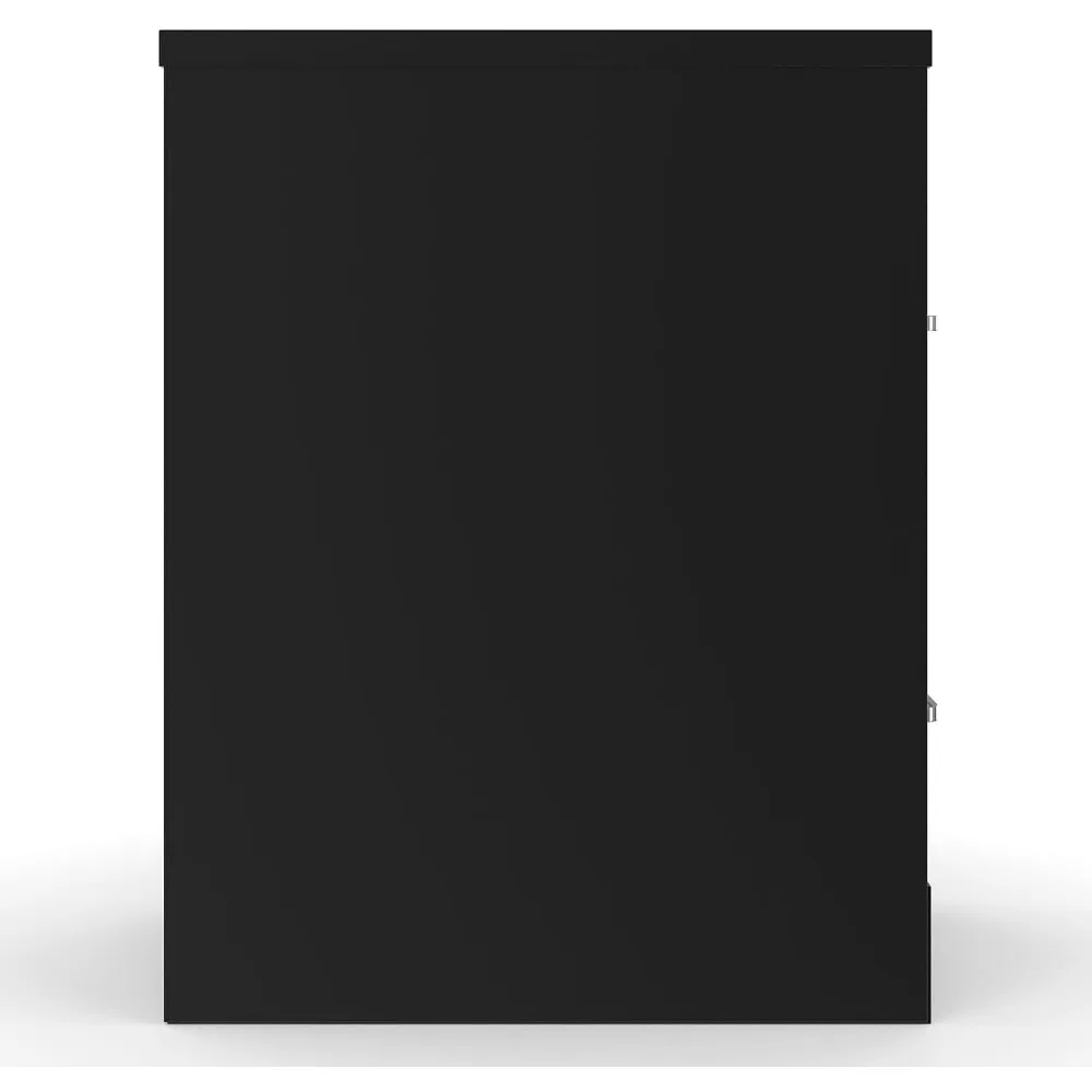 Vertical 2-Drawer Letter Size File Cabinet Lockable Black Storage Cabinet 22x15x28.38