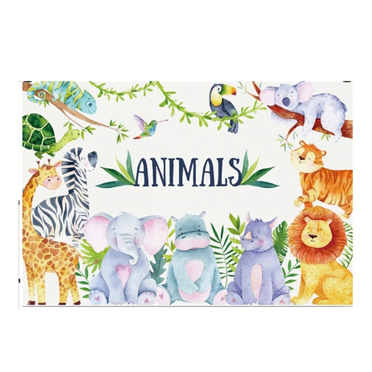 Jungle Animals Backdrop Happy Birthday Party Decor Kids Wild One Safari Birthday Decor Jungle Themed Party Supplies