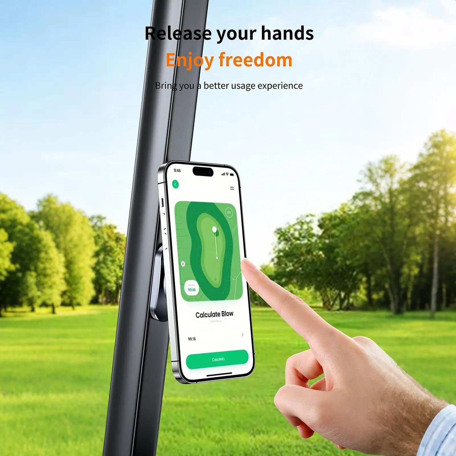 

Держатель для телефона с тележкой для гольфа, магнитная стойка для поддержки телефона с тележкой для гольфа, крепление для смартфона, аксессуары для молодежи, велосипедистов, игроков в гольф