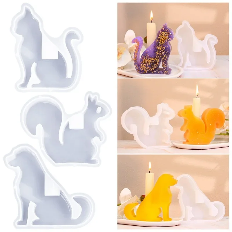 Diy Squirrel Kitten Aroma Candle Silicone Mould